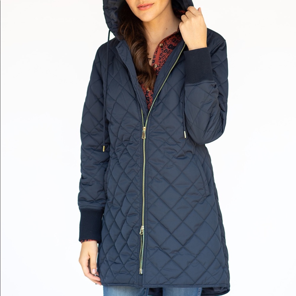 Evy’s Tree Sydney Quilted Jacket in Navy - S